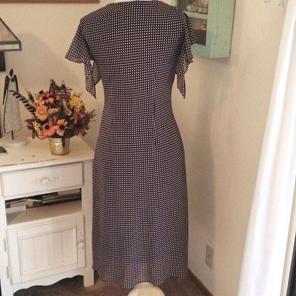 MSK Brown and White Dotted Dress - Picture 5 of 9